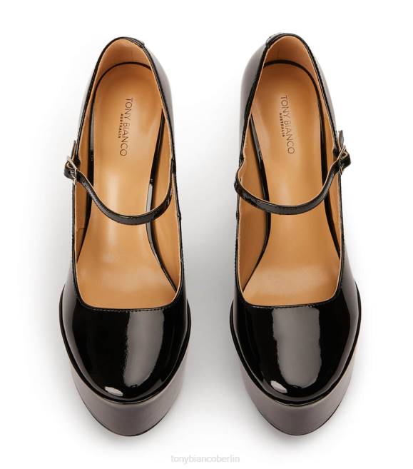 Plateau-Absätze| de Tony Bianco Frauen Jimmy-Heels schwarzes Lackleder 462417